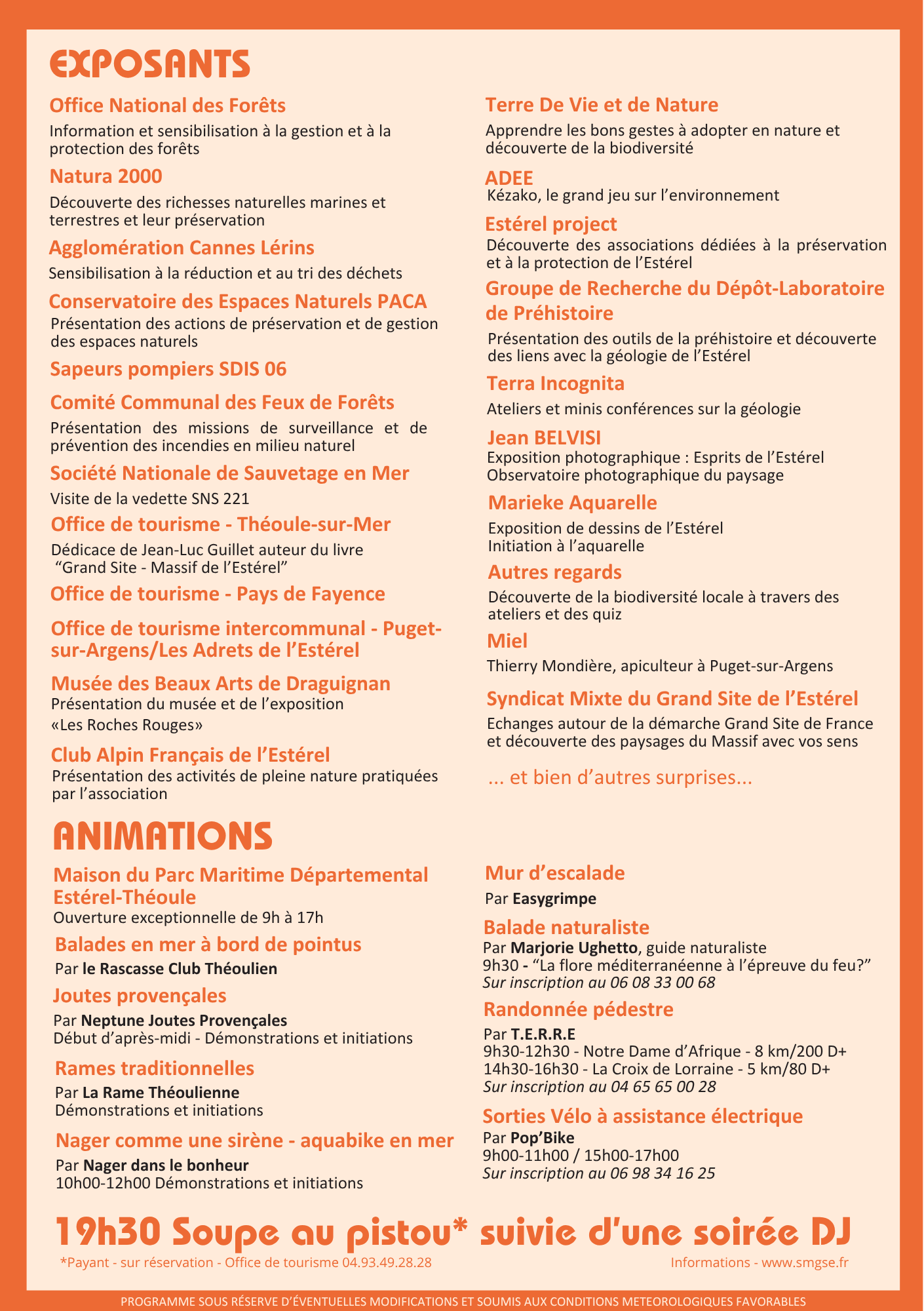 programme de la fête grand site de l'Estérel du 3 octobre 2026
